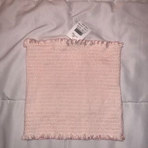 Light pink ruffled tube top